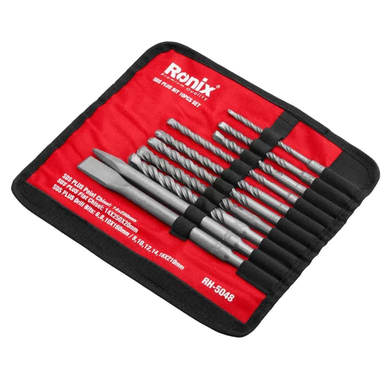 Набор буров и долот SDS+ 10шт, Ronix, RH-5048