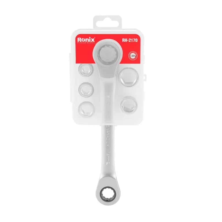 Гаечный двухсторонний ключ с трещеткой 7в1, Ronix, RH-2170
