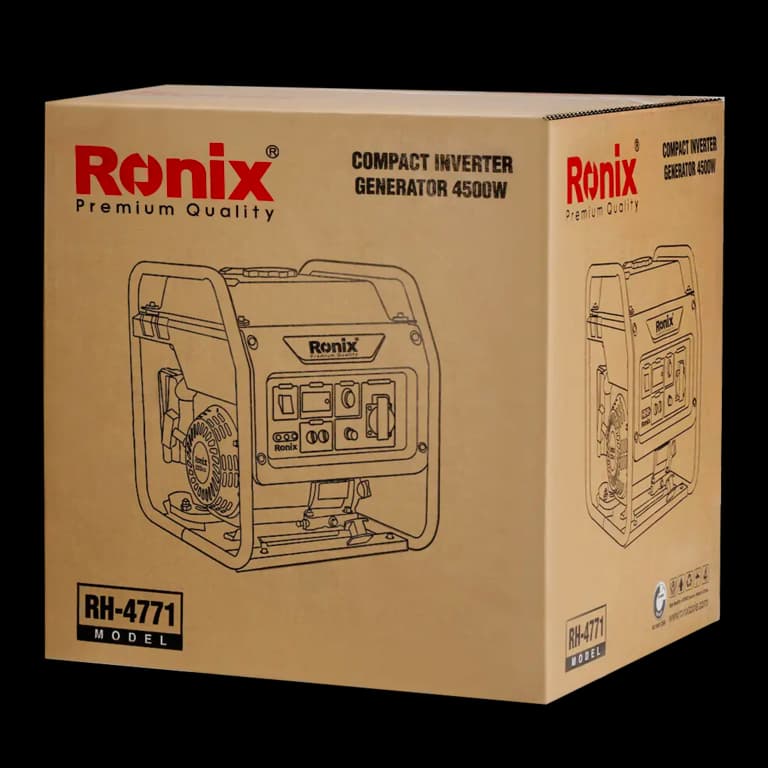 Бензиновый инверторный генератор Ronix 4500 Вт, 4-тактный двигатель, бак 10 литров, RH-4771 — фото 11