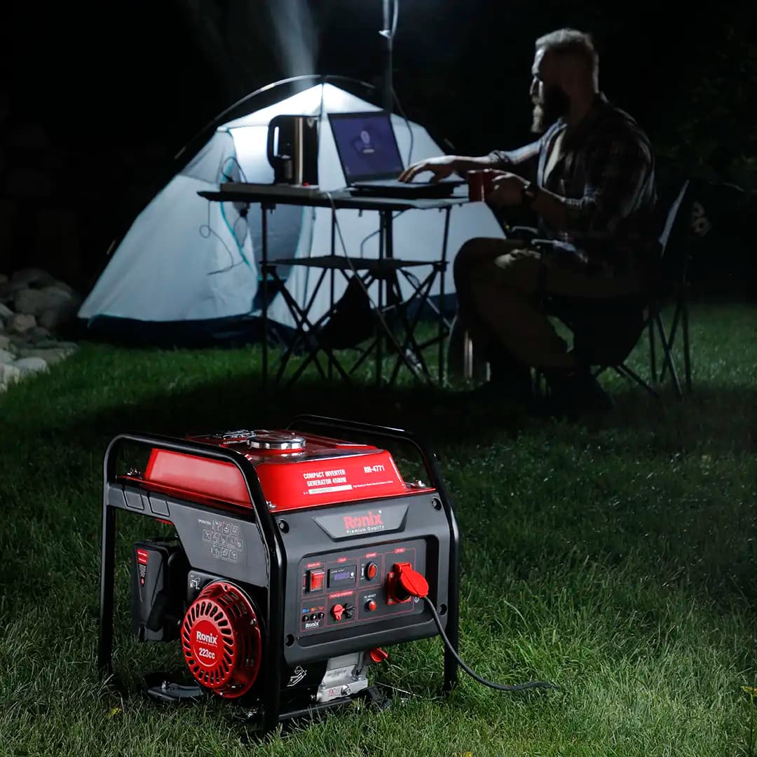 Бензиновый инверторный генератор Ronix 4500 Вт, 4-тактный двигатель, бак 10 литров, RH-4771 — фото 12