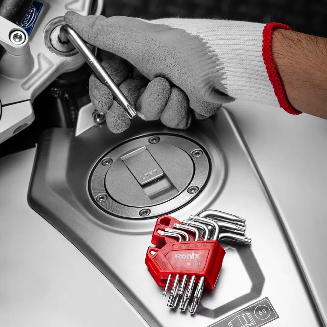 Набор магнитных ключей Torx с короткой рукояткой, 9 штук, Ronix, RH-2035 — фото 9