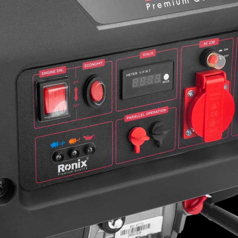 Бензиновый инверторный генератор Ronix 6000 Вт, 4-тактный двигатель, бак 15 литров, RH-4772 — фото 9