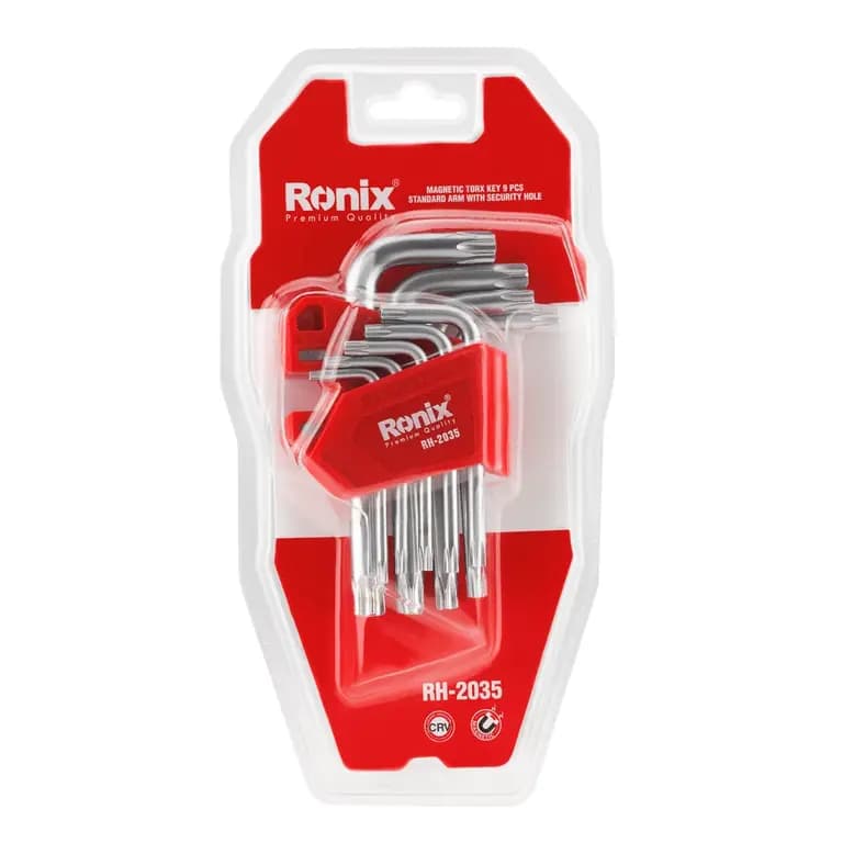 Набор магнитных ключей Torx с короткой рукояткой, 9 штук, Ronix, RH-2035 — фото 8