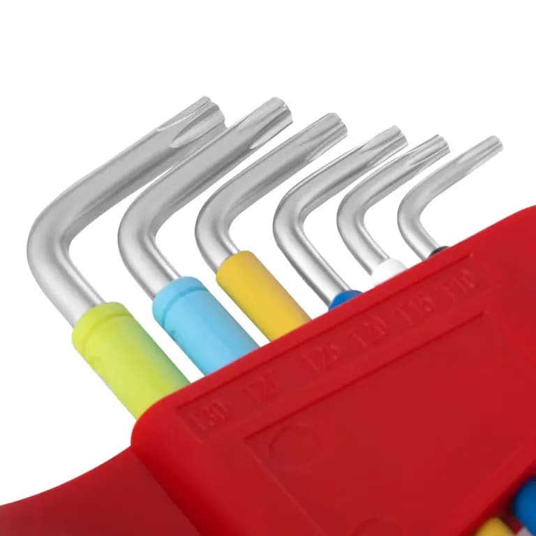 Набор разноцветных Small Torx - ключей, наконечник с длинным рычагом 9 шт., Ronix — фото 6