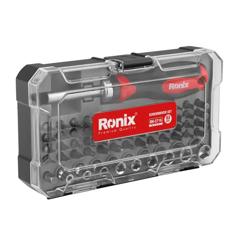 Отвертка с набором бит и головок (63 предмета) Ronix — фото 4