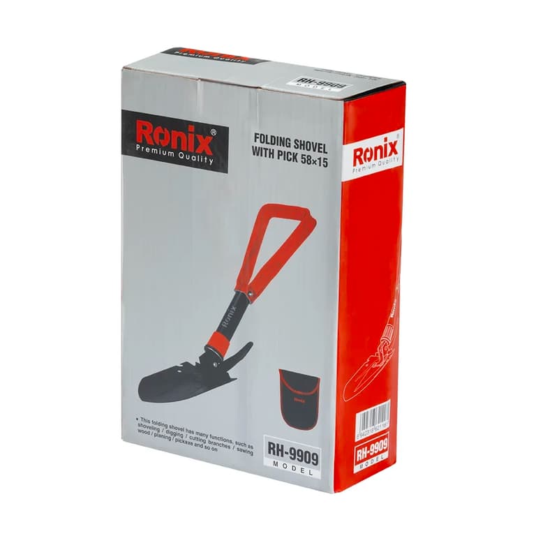 Лопата туристическая складная Ronix с киркой, длина 58 см, многофункциональная 3 в 1, RH-9909 — фото 11